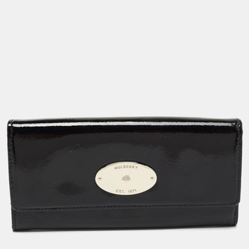 Mulberry Black Patent Leather Continental Wallet