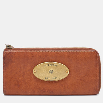 Mulberry Brown Leather Zip Continental Wallet