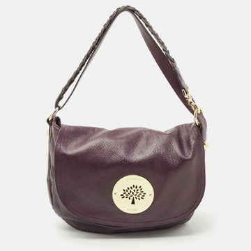 MULBERRY Burgundy Grained Leather Daria Shoulder Bag