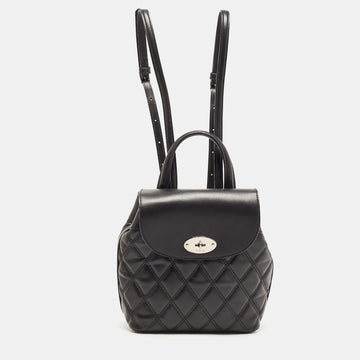 MULBERRY Black Quilted Leather Mini Bayswater Backpack