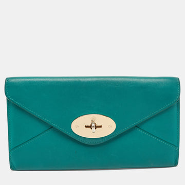 MULBERRY Green Leather Envelope Wallet