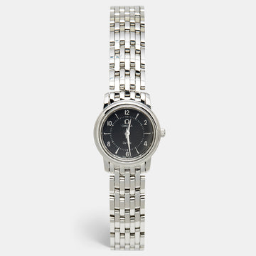 Omega Black Stainless Steel De Ville 4570.50.00 Quartz Women's Wristwatch 22 mm