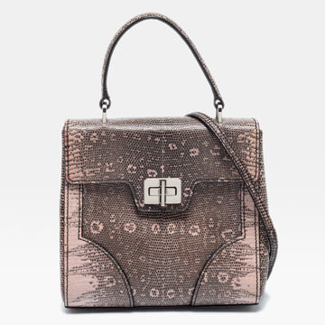 Prada  Brown Leather Flap Top Handle Bag
