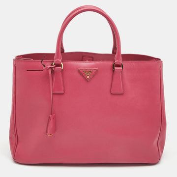 PRADA Pink Saffiano Lux Leather Large Gardener's Tote