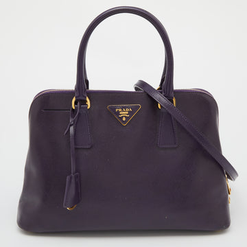 PRADA Purple Saffiano Lux Patent Leather Promenade Satchel