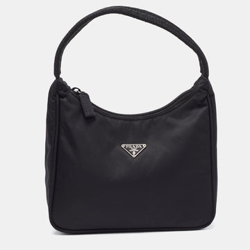 PRADA Black Nylon Re-Edition 2000 Baguette Bag