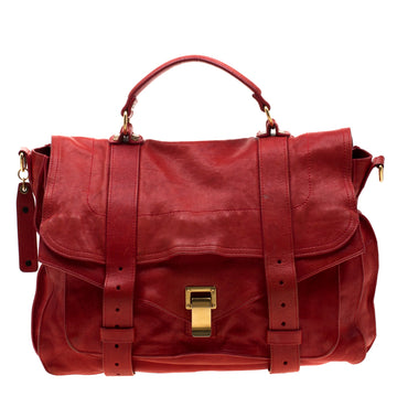Proenza Schouler Red Leather Large PS1 Top Handle Bag