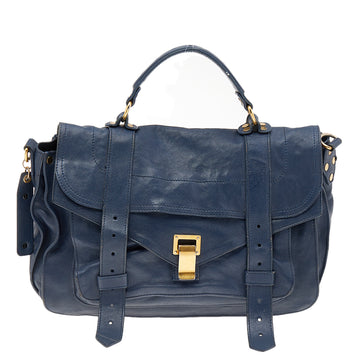 Proenza Schouler Blue Leather PS1 Top Handle Bag