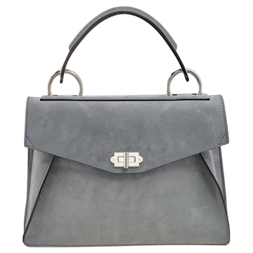 Proenza Schouler Grey Suede Flap Top Handle Bag