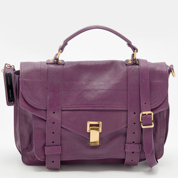 Proenza Schouler Purple Leather Medium PS1 Top Handle Bag