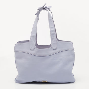 RED VALENTINO Lilac Leather Double Handle Bow Tote