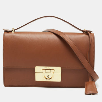 Salvatore Ferragamo Tan Leather Marisol Top Handle Bag