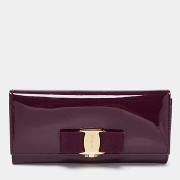 Salvatore Ferragamo Purple Patent Leather Miss Vara Wallet