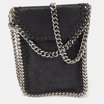 STELLA MCCARTNEY Black Faux Leather Falabella Phone Crossbody Bag
