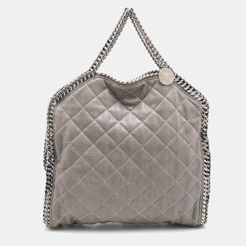 Stella McCartney Grey Quilted Faux Leather Falabella Large Tote
