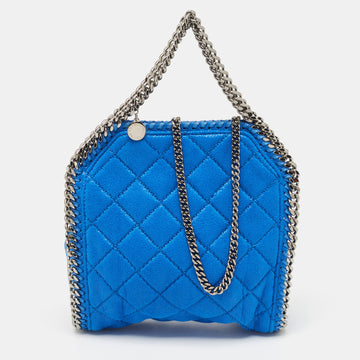 STELLA MCCARTNEY Blue Faux Leather Mini Falabella Crossbody Bag