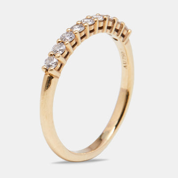 Tiffany & Co. Embrace Diamond 18K Yellow Gold Half Eternity Band Ring Size 53