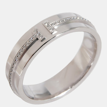 Tiffany & Co. Tiffany T 18K White Gold Diamond Ring EU 58