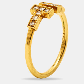 TIFFANY & CO. Tiffany T Diamonds 18k Yellow Gold Ring Size 52