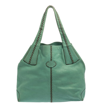 TOD'S Mint Green Leather Hobo