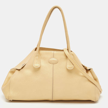 TOD'S Gold Leather East/West New Girelli Satchel