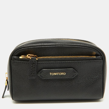 TOM FORD Black Leather Zip Pouch