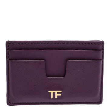 Tom Ford Purple Leather T Bar Card Holder