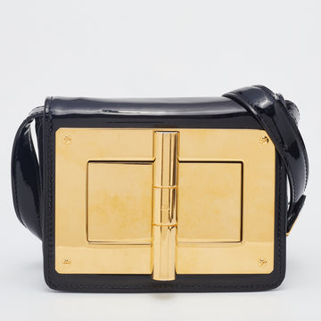 Tom Ford Black Patent Leather Mini Natalia Crossbody Bag