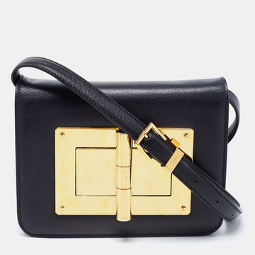 Tom Ford Black Leather Small Natalia Crossbody Bag