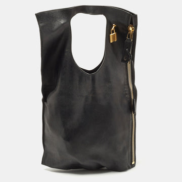 TOM FORD Black Leather Large Fold Over Alix Bag