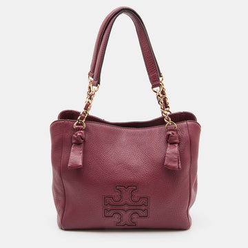 TORY BURCH Burgundy Leather Chain Tote