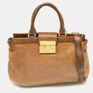 TORY BURCH Brown Leather Satchel