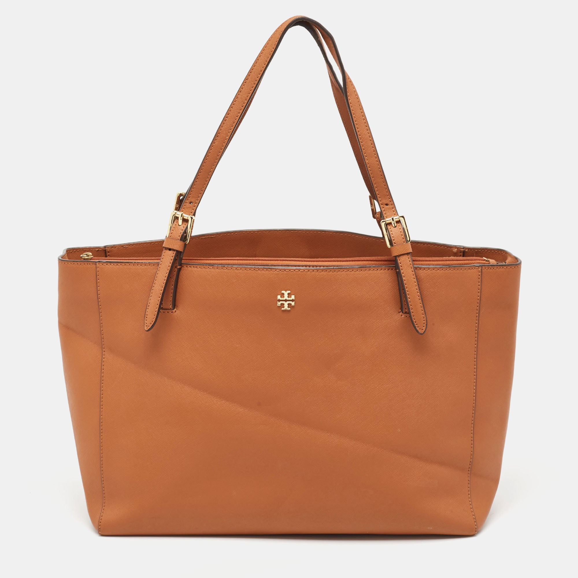 Brown leather double zip Tory Burch tote bag | Tory burch tote, Tory burch  bag totes, Tory burch
