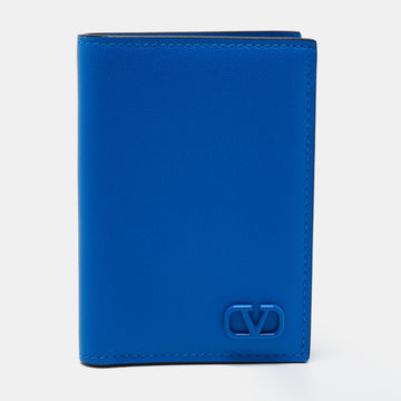 Valentino Blue Leather VLogo Card Case