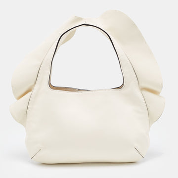 VALENTINO Off-White Leather 04 Rouches Edition Atelier Hobo