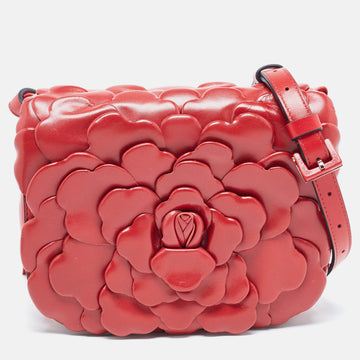 VALENTINO Rosso Red Leather 03 Rose Edition Atelier Crossbody Bag