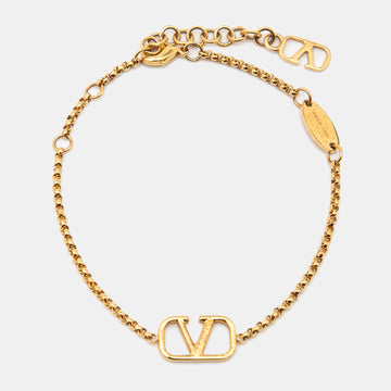 Valentino Gold Tone VLogo Bracelet