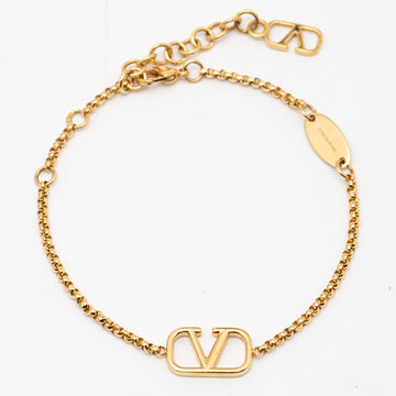 Valentino Gold Tone VLogo Bracelet