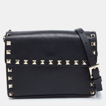 Valentino Black Leather Mini Rockstud Crossbody Bag