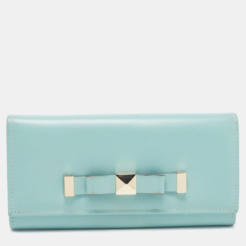 VALENTINO Green Leather Flap Continental Wallet