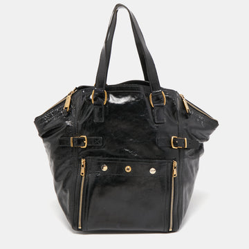 YVES SAINT LAURENT Black Patent Leather Large Downtown Tote