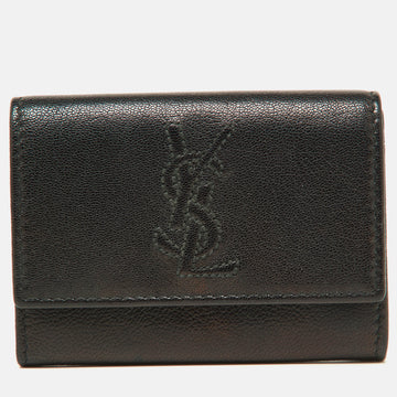 YVES SAINT LAURENT Black Leather Card Case