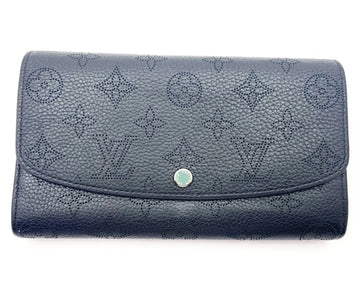 CHANEL Black Iris Mahina Leather Long Wallet