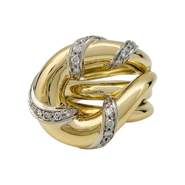 Yellow and white gold knot ring.