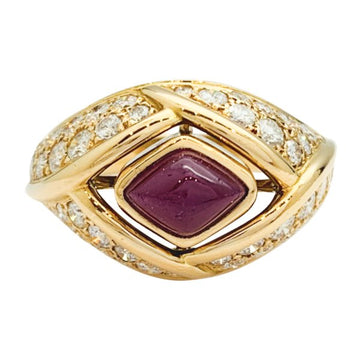 CARTIER Yellow gold ring, ruby and diamonds.