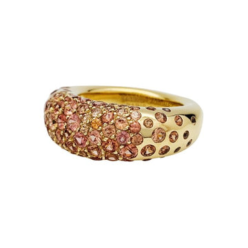 CHAUMET Yellow gold ring Caviar collection, orange sapphires.