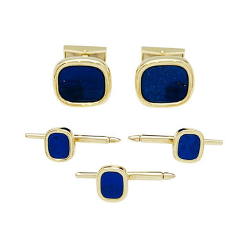 Tiffany &Co. cuffs, gold and lapis lazuli.
