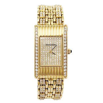 BOUCHERON Yellow gold Reflet watch, diamonds.