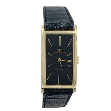 JAEGER LECOULTRE vintage gold watch, leather bracelet.