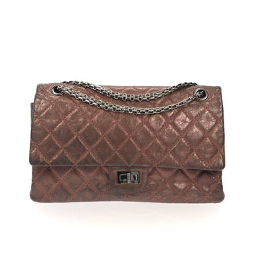 Chanel Metallic Aged Calfskin Quilted Reissue Tall Tote Bronze